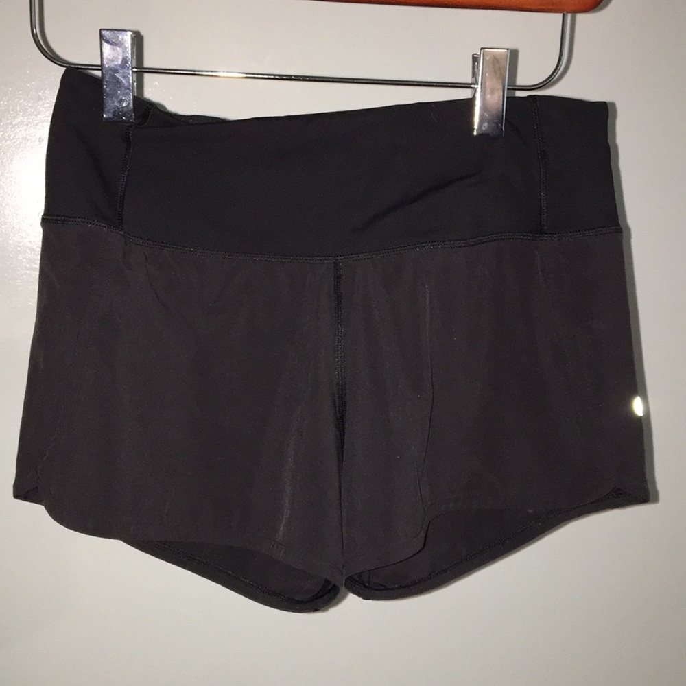 Black athletic Lululemon shorts.Limited time!Offer